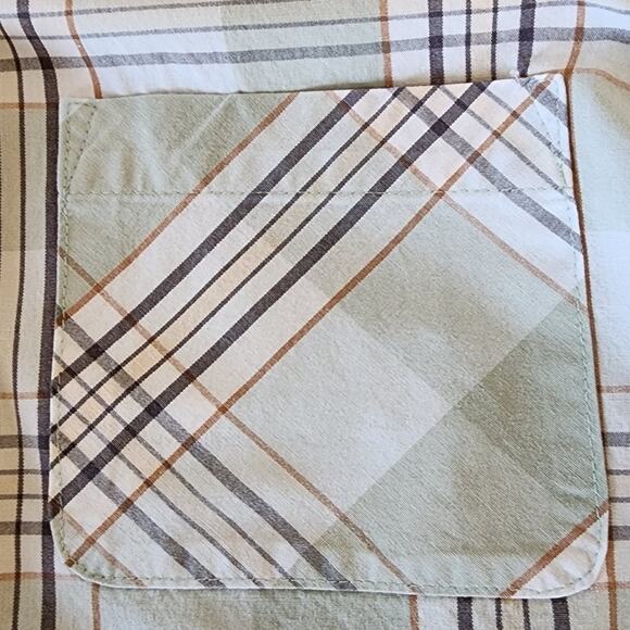 Croft & Barrow Womens Plaid GreenTan Cotton Button Up Shirt Long Sleeve W Small - Picture 10 of 12